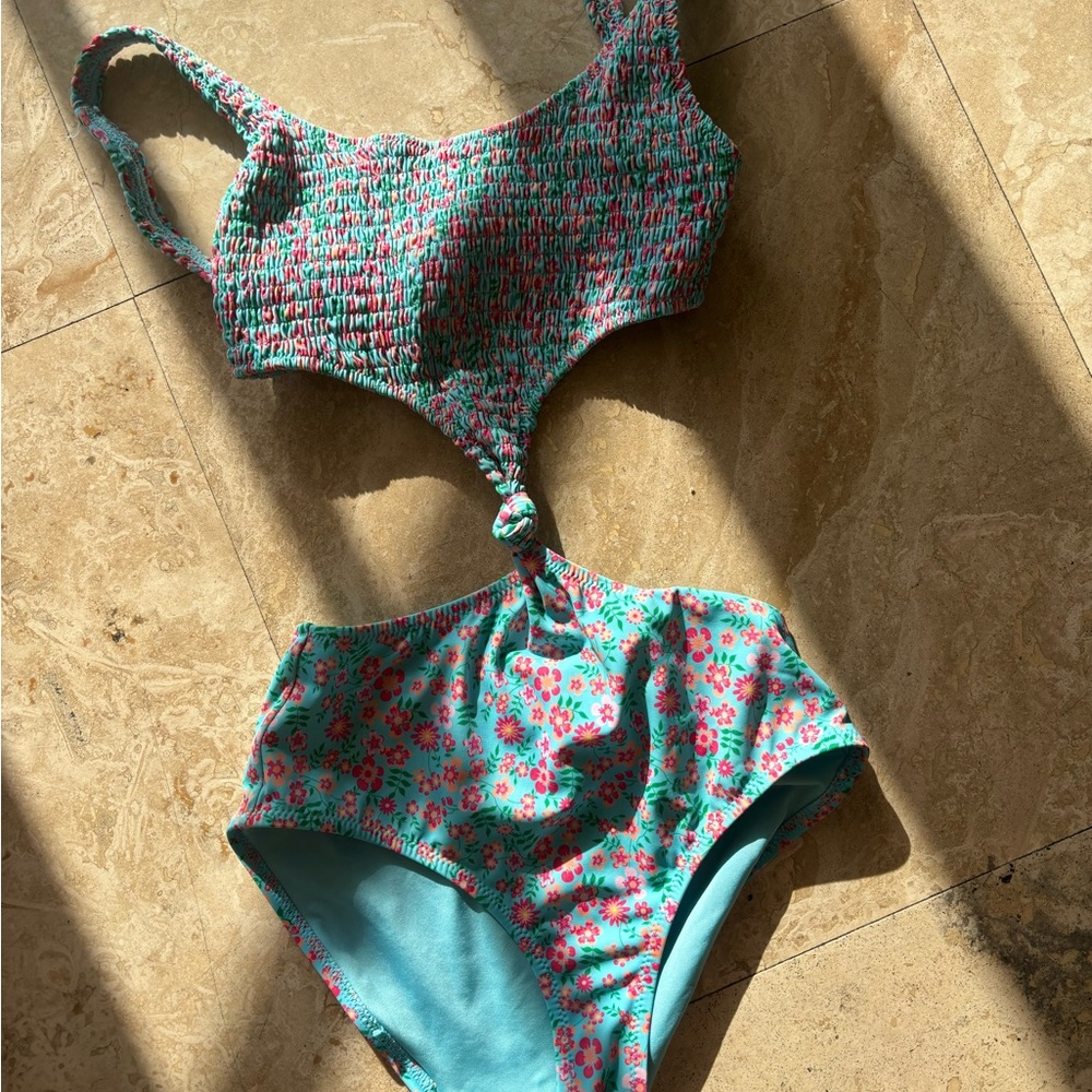 Solid & Striped The Bailey Blue Floral One Piece Swimsuit